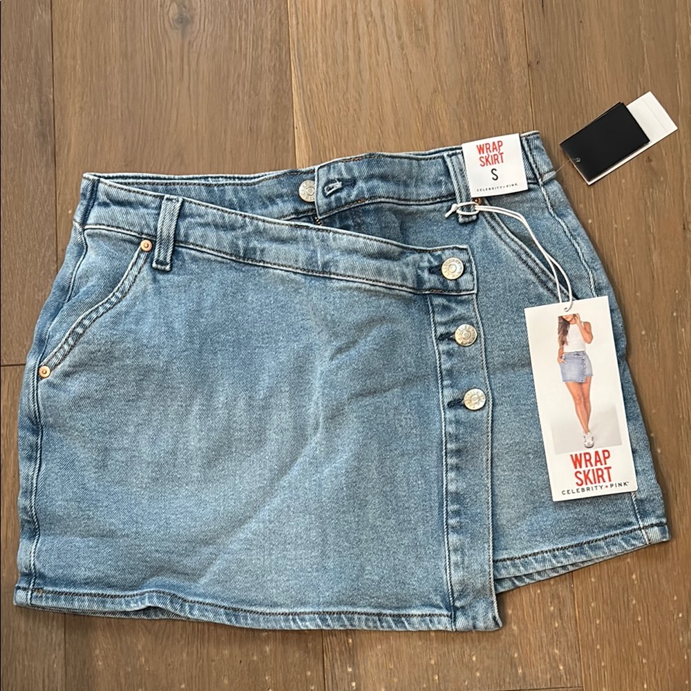 Celebrity Pink Jean wrap skirt